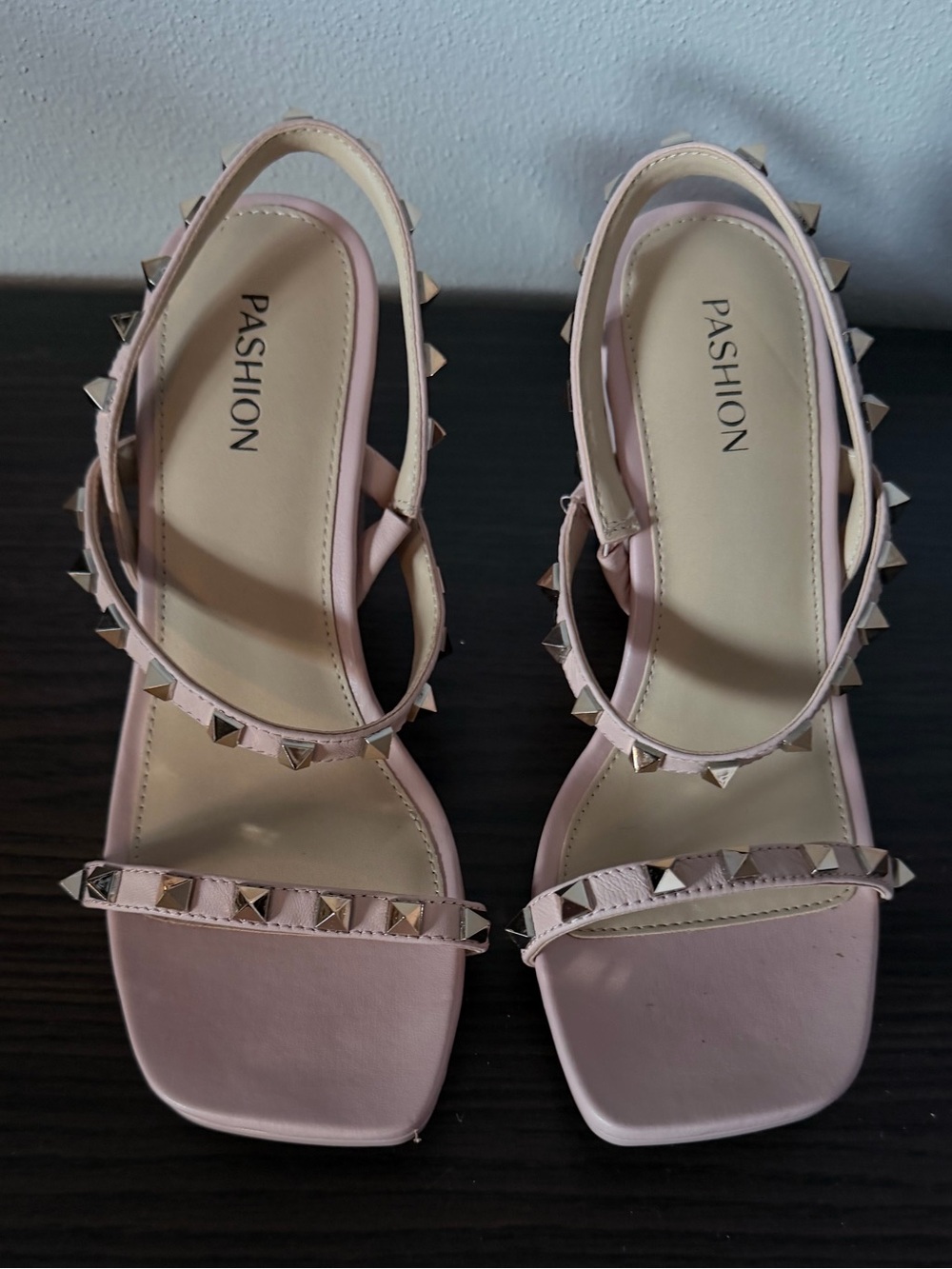 Pashion Footwear Blush Pink Stud Miranda Sandals